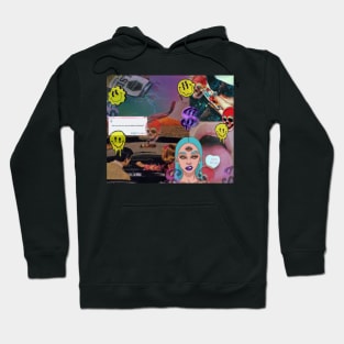 psychedelic aesthetic collage Hoodie